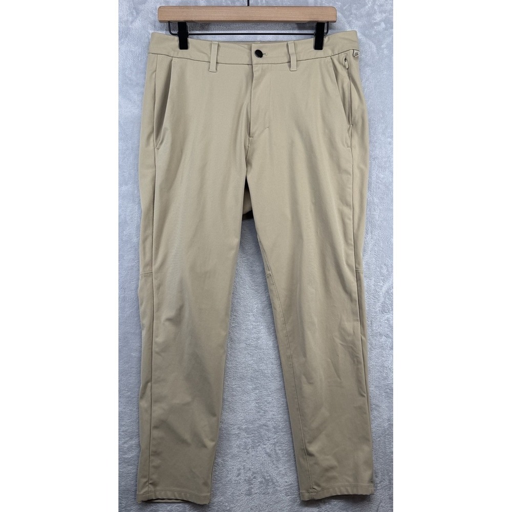 Lululemon Commission Slim Fit Pants Stretch LM5A90S Khaki Men's Size 32x28